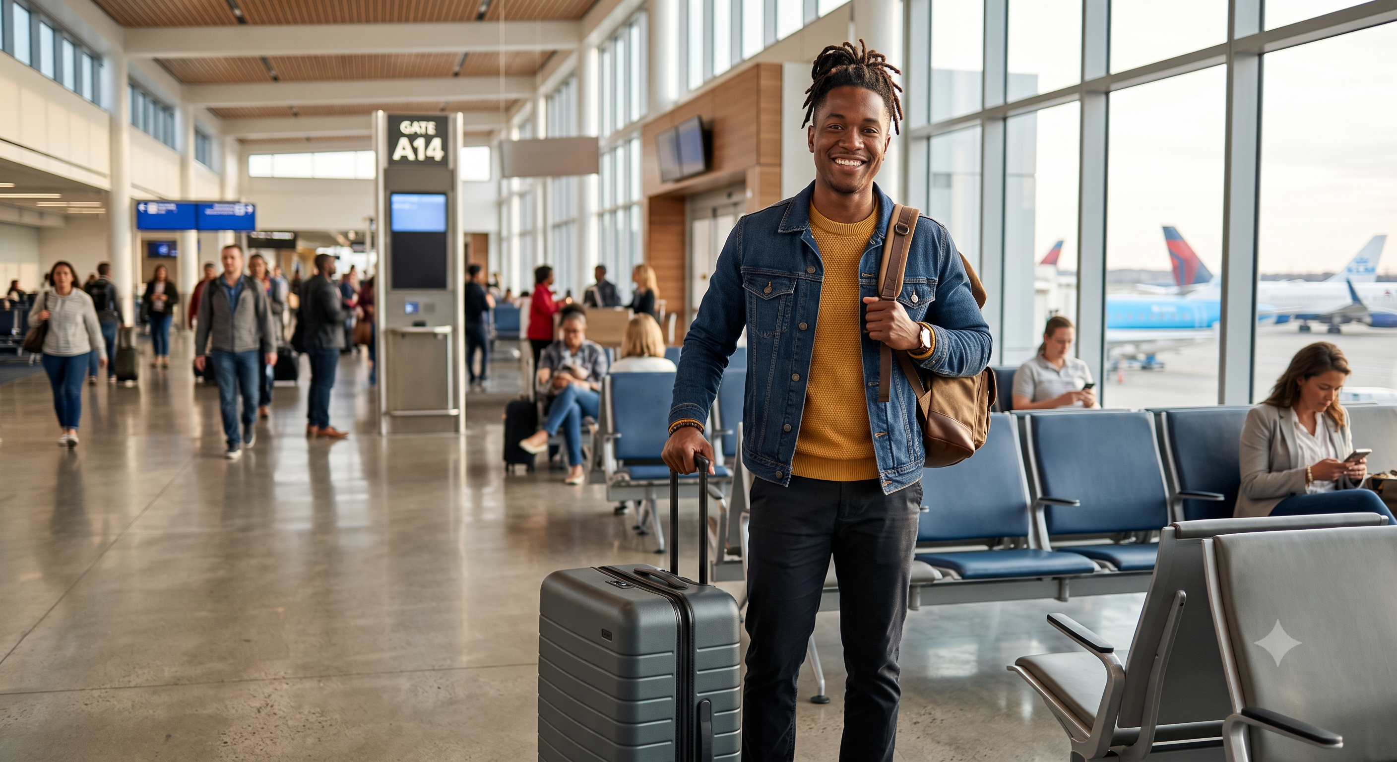 Traveler at airport